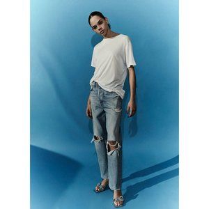 Agolde 90's Mid Rise Distressed Jeans 100% Cotton Size 27 Button Fly